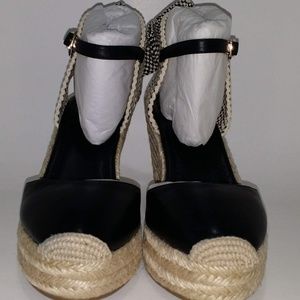 Kate Spade New York Black/Tan Platform Wedges